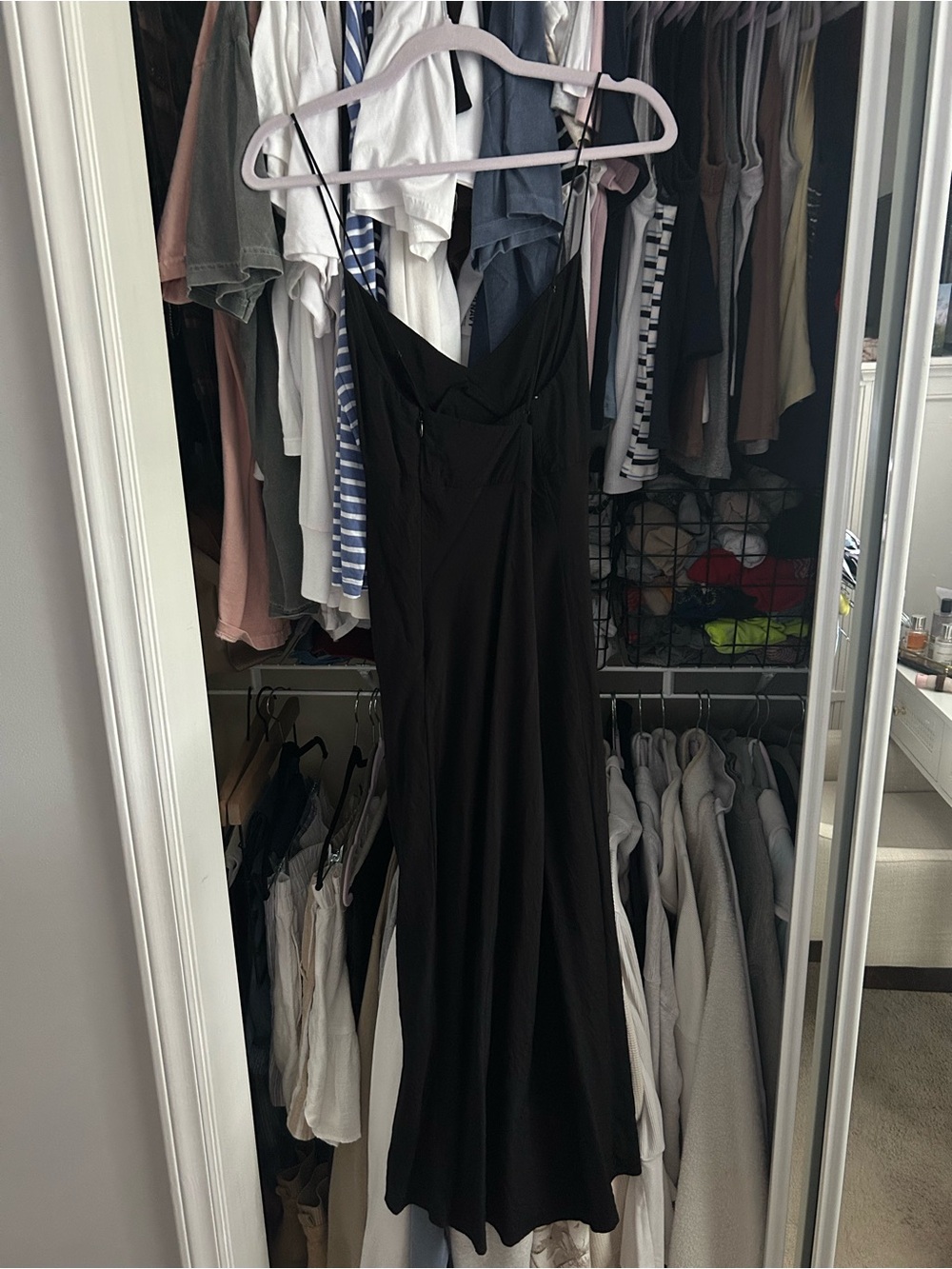 Madewell Black Slip Midi Dress - Picture 3 of 4